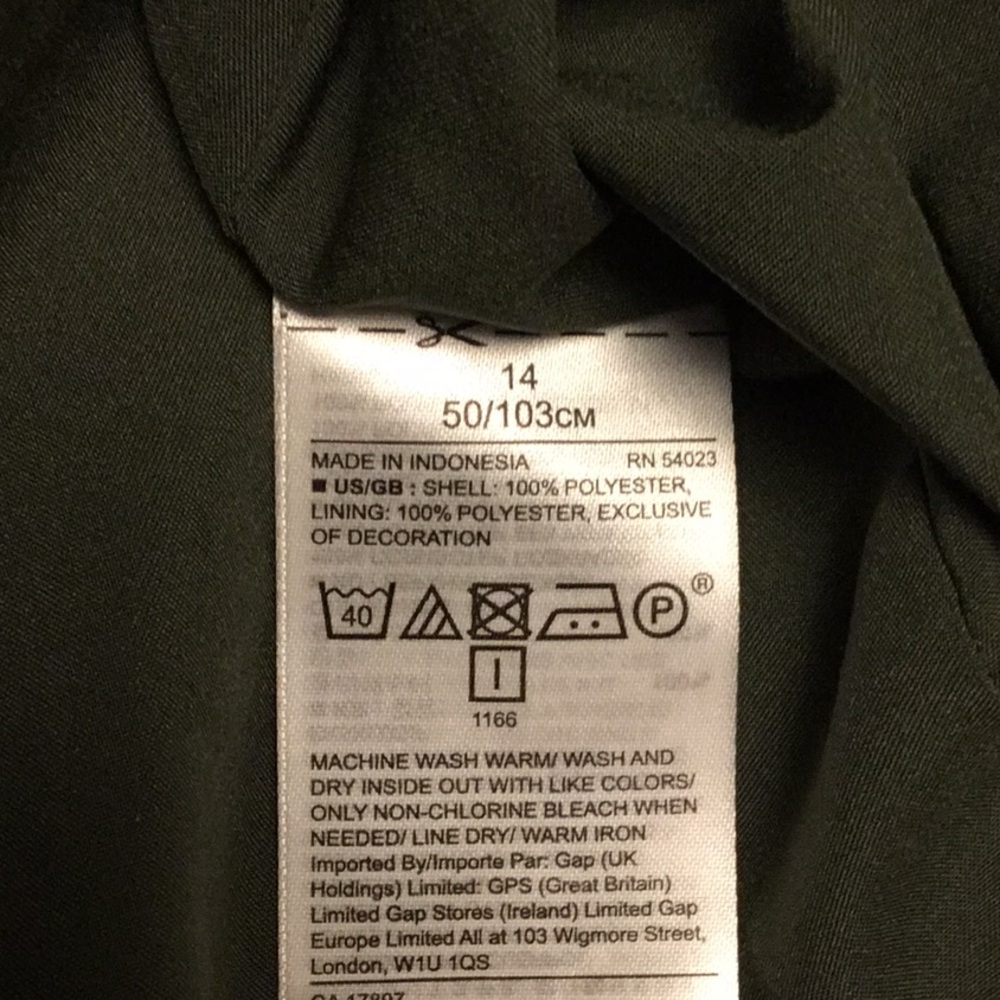 Banana Republic Green A-line Dress 3/4 Sleeve Crew Neck - Picture 9 of 9